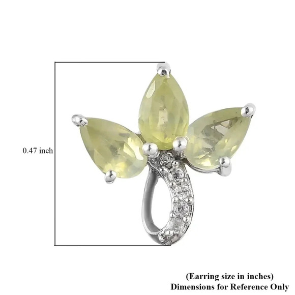 *RARE* Premium Natural Chrysoberyl and White Zircon Stud Earrings - Picture 6 of 6